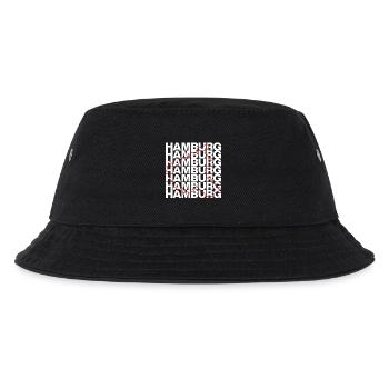 HAMBURG UMRISS ROT, MOIN HAFENSTADT - Kinder Bucket Hat - Schwarz - Vorne