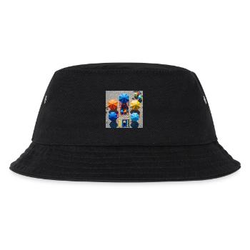 Bunter Rückzugsort am Strand - Kinder Bucket Hat - Schwarz - Vorne