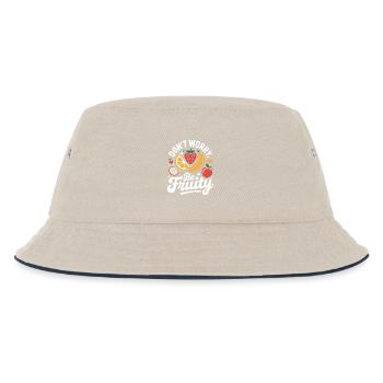 Don't Worry Be Fruity - Kinder Bucket Hat - Natur/Navy - Vorne