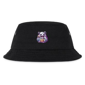 Süßer Panda-Monster mit Süßigkeiten - Kinder Bucket Hat - Schwarz - Vorne