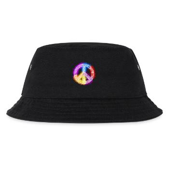Zentangle-Peacezeichen - Kinder Bucket Hat - Schwarz - Vorne