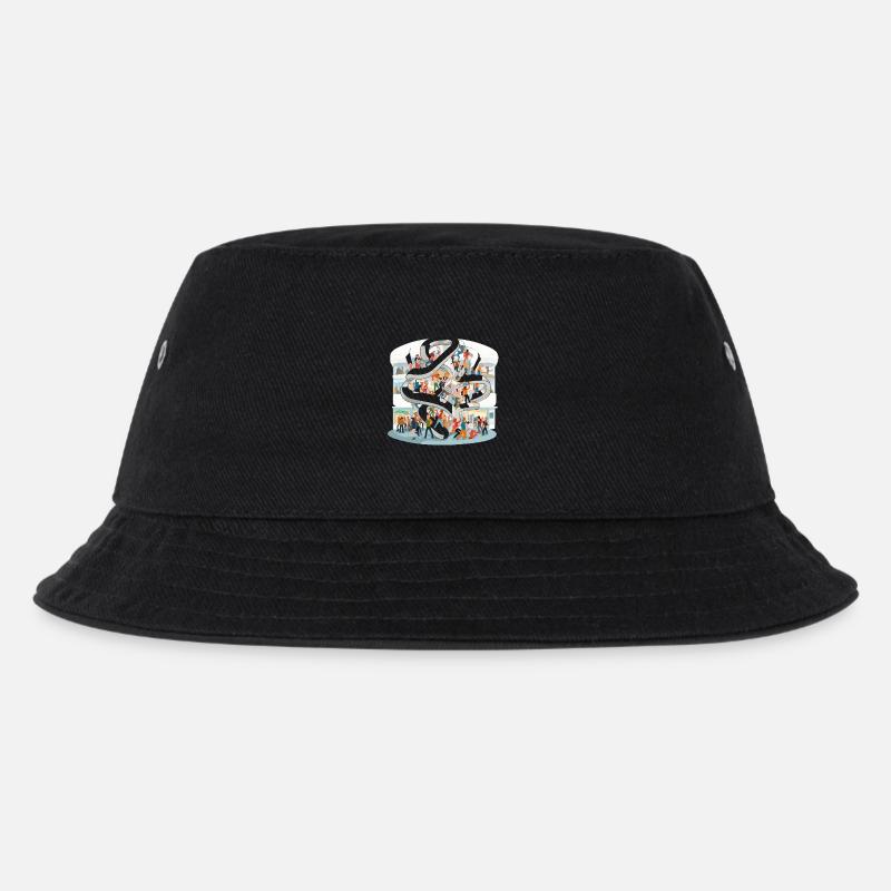 Mengenspirale im Einkaufszentrum - Kinder Bucket Hat - Schwarz