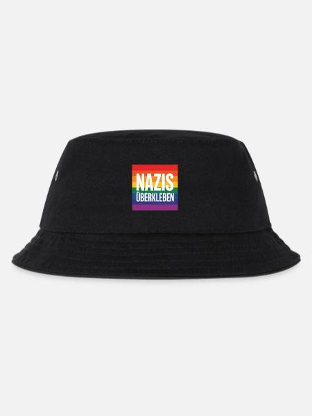 Nazis überkleben - Antifa Tee - Kinder Bucket Hat - Schwarz