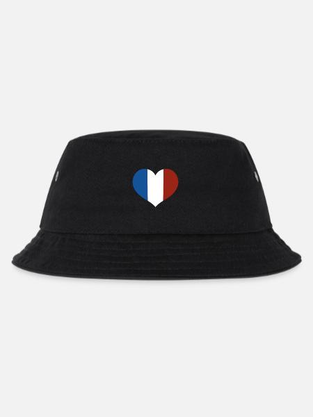 Herz der französischen Flagge - Kinder Bucket Hat - Schwarz