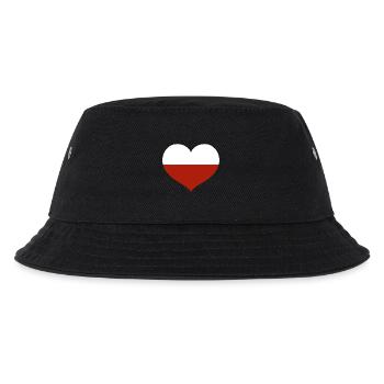 Emblem der polnischen Flagge Herz - Kinder Bucket Hat - Schwarz - Vorne