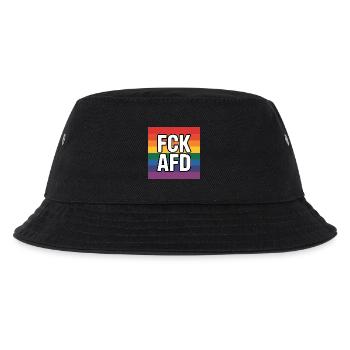 FCK AFD - Antifa Tee - Kinder Bucket Hat - Schwarz - Vorne