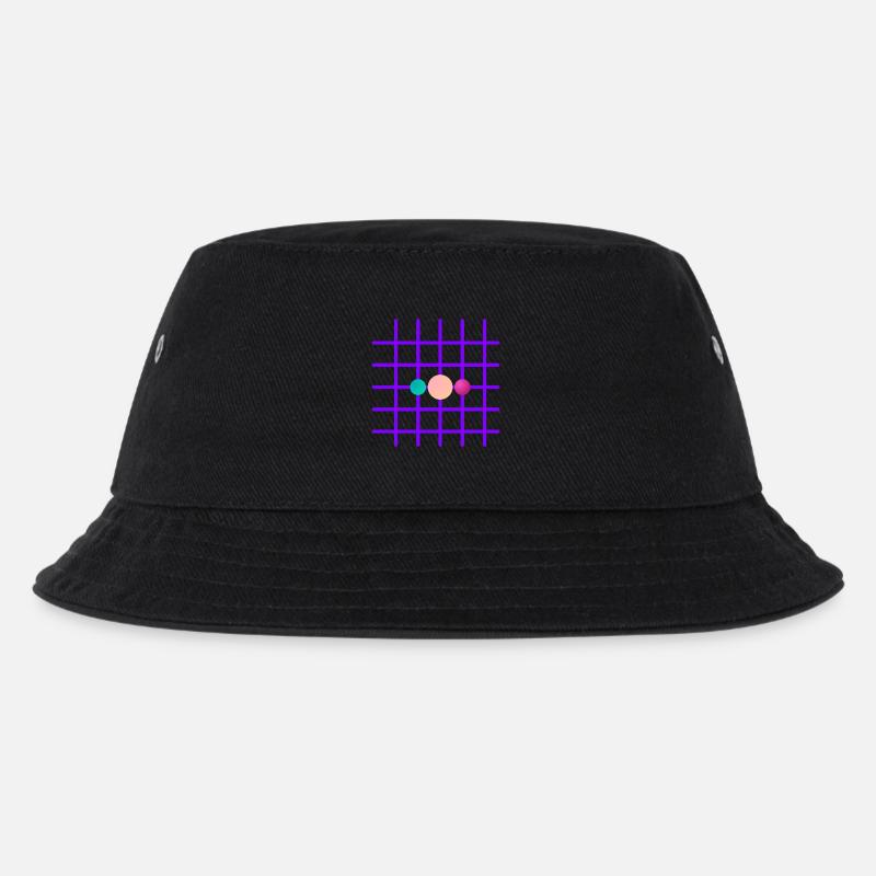 Neon Gitter Dreikugel - Kinder Bucket Hat - Schwarz