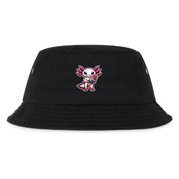 Axolotl mit Schultüte zur Einschulung - Kinder Bucket Hat - Schwarz - Vorne