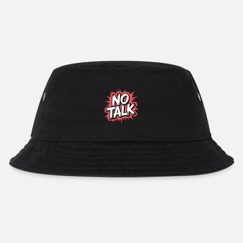 No Talk Statement - Kinder Bucket Hat - Schwarz
