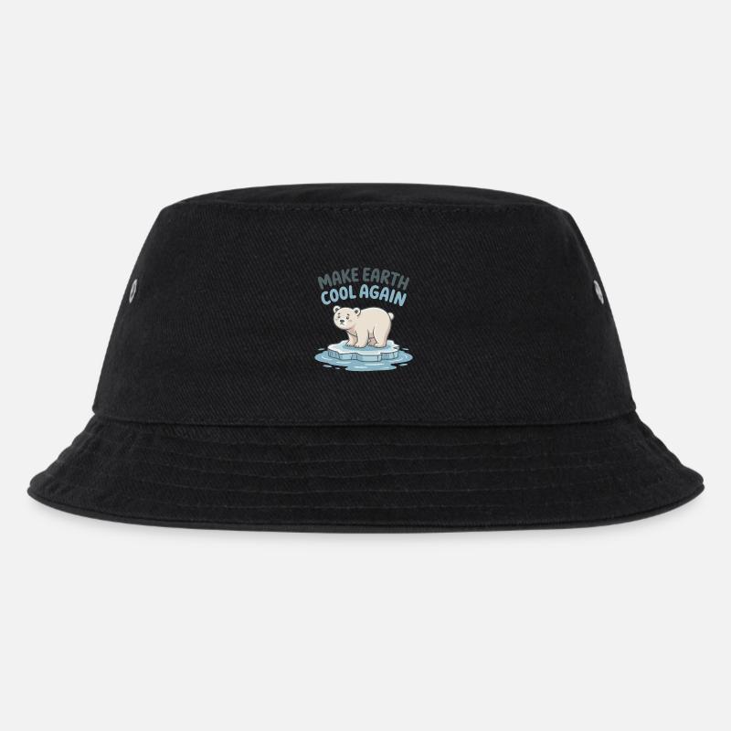 Mach die Erde wieder kühl - Kinder Bucket Hat - Schwarz