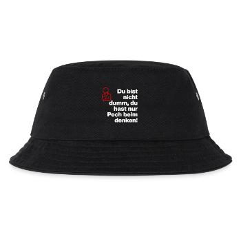 DU BIST NICHT DUMM, DU HAST NUR PECH BEIM DENKEN! - Kinder Bucket Hat - Schwarz - Vorne