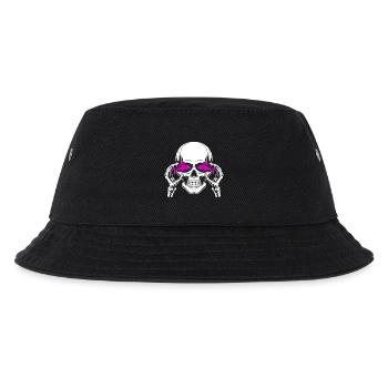 Skull and crossbones with fish - Kids’ Bucket Hat - black - Front