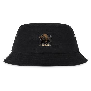Wild Bison Charge Mascot Buffalo - Kids’ Bucket Hat - black - Front