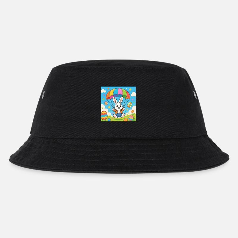 Osterhase mit Fallschirm - Kinder Bucket Hat - Schwarz