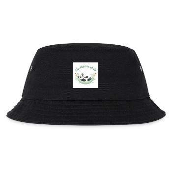 Stressfreier Club Panda in Hängematte - Kinder Bucket Hat - Schwarz - Vorne