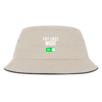 Fettabbaumodus ON Diät Ernährung Fettabbau - Kinder Bucket Hat - Natur/Navy - Vorne
