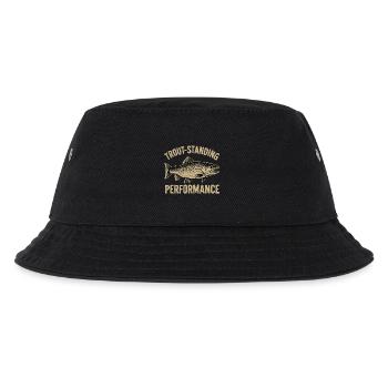 Forellen Angeln Spruch Trout-standing Performance - Kinder Bucket Hat - Schwarz - Vorne