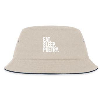 Eat Sleep Poetry Bold Typography - Kids’ Bucket Hat - ecru/navy - Front