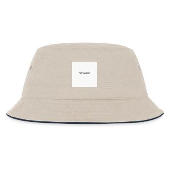 Minimalism Art – Modern Typography Poster - Kinder Bucket Hat - Natur/Navy - Vorne