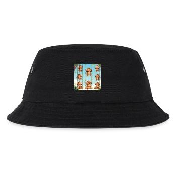 Schaukelnde Affen im Dschungel - Kinder Bucket Hat - Schwarz - Vorne