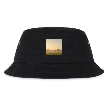 Morgennebel über goldener Wiese - Kinder Bucket Hat - Schwarz - Vorne
