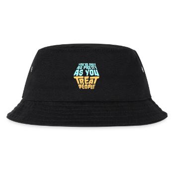 You're Only As Pretty As You Treat People Ehrlich - Kinder Bucket Hat - Schwarz - Vorne