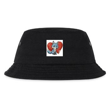 Fuchs tier traurig symbol herz gebrochen  - Kinder Bucket Hat - Schwarz - Vorne