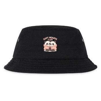Süße Pandas im Hoodie – Soft Hearts Club Art - Kinder Bucket Hat - Schwarz - Vorne
