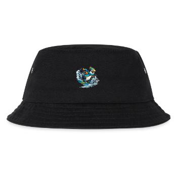 Pinguin Snowboard Blauorange - Kinder Bucket Hat - Schwarz - Vorne