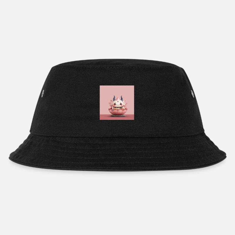 Kawaii Blüten-Dumpling Bowl Drache  - Kinder Bucket Hat - Schwarz