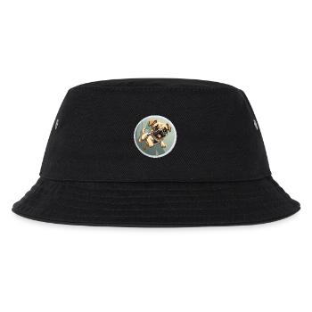 Squeaking Pug Sprinter - Kids’ Bucket Hat - black - Front