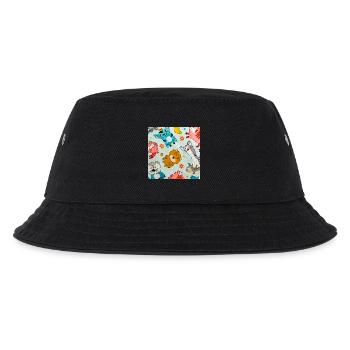 Verspielte Weltraumtier-Collage - Kinder Bucket Hat - Schwarz - Vorne