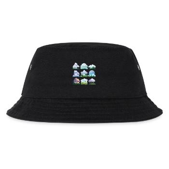 Wolkenlandschaften Cartoon Set - Kinder Bucket Hat - Schwarz - Vorne