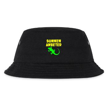 Sonnenanbeter Eidechse - Sommer Sonne - Kinder Bucket Hat - Schwarz - Vorne