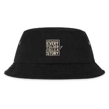 Jeder Ordner erzählt eine Geschichte - Kinder Bucket Hat - Schwarz - Vorne