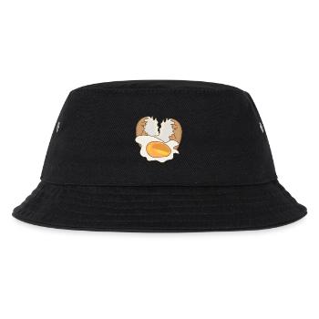 Spiegel mit Eierschale - Kinder Bucket Hat - Schwarz - Vorne