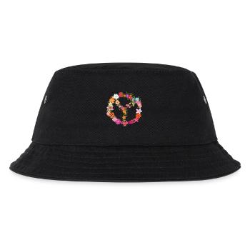 Flower Power Peace Symbol - Kinder Bucket Hat - Schwarz - Vorne