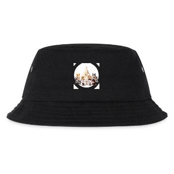 Tierische Lagerfeuer Runde - Kinder Bucket Hat - Schwarz - Vorne
