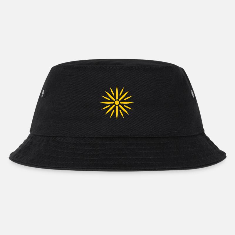 Strahlende Goldene Sonne - Kinder Bucket Hat - Schwarz