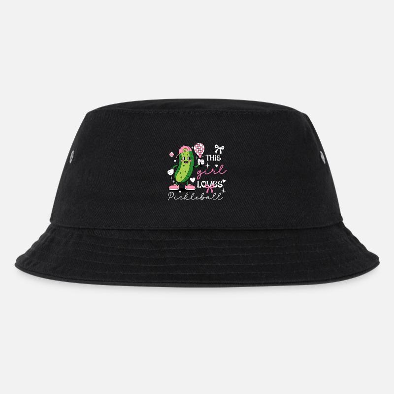 Coquette Pickleball-Mädchen süße Pickle - Kinder Bucket Hat - Schwarz