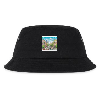 Futuristische Stadtflug-Parade - Kinder Bucket Hat - Schwarz - Vorne