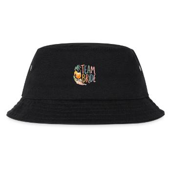 Team Bride! Palmen & Coctails - Kinder Bucket Hat - Schwarz - Vorne