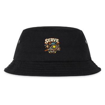 Tennis Serve It Up Retro Motiv - Kinder Bucket Hat - Schwarz - Vorne
