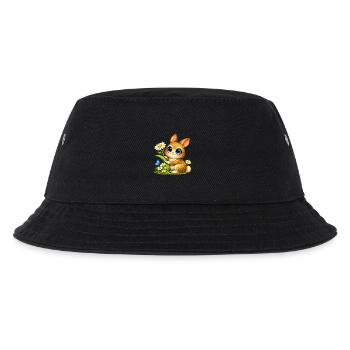 Cute bunny on flower meadow - Kids’ Bucket Hat - black - Front