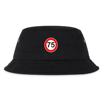 75 Jahre Straßenschild Design  75 Retro - Kinder Bucket Hat - Schwarz - Vorne