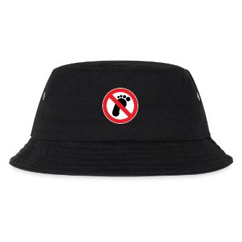 Betreten verboten. Barfußlaufen verboten - Kinder Bucket Hat - Schwarz - Vorne