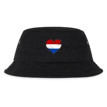 Holland Herzflagge used - Kinder Bucket Hat - Schwarz - Vorne