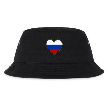 Russia Heart Flag - Kids’ Bucket Hat - black - Front