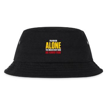 I'm Never Alone The Voices In My Head Humor quote - Kids’ Bucket Hat - black - Front