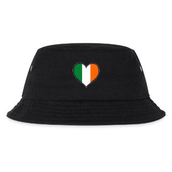 Irland Herzflagge - Kinder Bucket Hat - Schwarz - Vorne